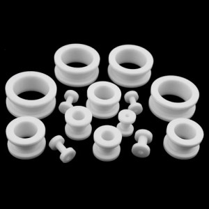 - Piercing Alargador Orelha Básico Rosca Acrílico Branco - Piercing Alargador Orelha Básico Rosca Acrílico Branco